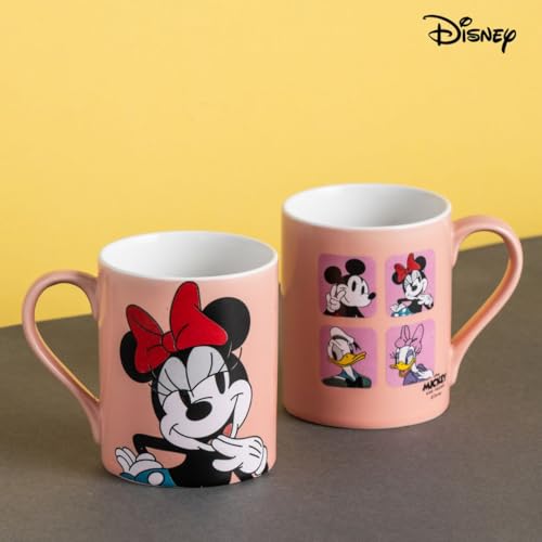 Image of Clay Craft x Official Disney Mickey and Minnie Valentine Special Ceramic Mug Set (Set of 2, 330ml) - Romantic Couple Gift for Valentine's Day, Anniversary & Wedding - Microwave & Dishwasher Safe
