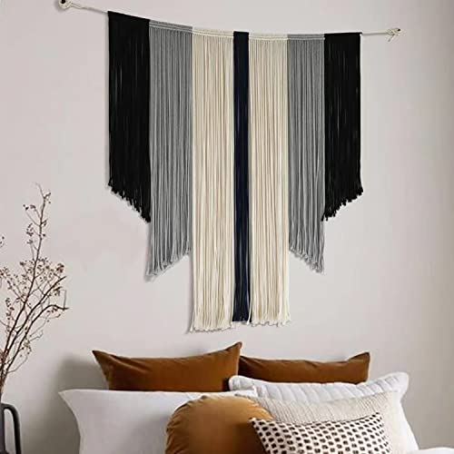 Flber Large Macrame Wall Hanging Tie-Dye Curtain Bohemian Yarn Tapestry Home Wall Boho Décor (Gray) #TOP17