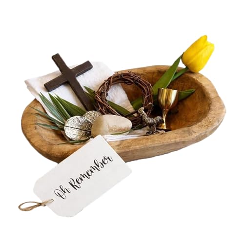 Juego de recuerdo de fe hecho a mano | Decoración de madera con cruz religiosa | Decoración de cruz y tumba | Para uso en interiores y exteriores: salón, oficina, jardín