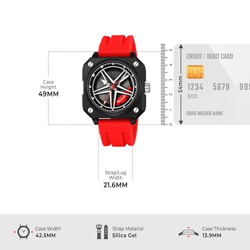 Image of SKMEI Silicone Men's Analog Quartz Sports Watch Waterproof & Trendy Wheels Rolling Design 2362