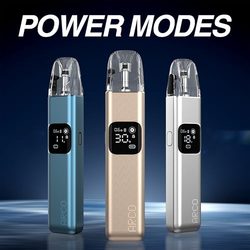 SMOK Arco Digi Pod System E Zigarette Kit 1300mAh Akku 5W30W Leistungsbereich 0.84 Zoll Display 3ml Nachfüll Pod Top Fill Type C Schnellladung Kompatibel Mit Arco Pod Cartridge Ohne Nikotin Schwarz