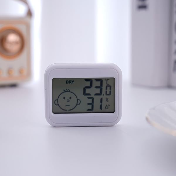 Termometro digitale per ambienti interni, misuratore di umidità e temperatura digitale con display LCD, monitor di umidità per casa, ufficio, camera da letto, serra, asilo nido, giardino, cantina (1 - 5