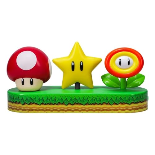 Paladone Super Mario Icon Light - Offiziell lizenziertes Mario Brothers freistehendes Schreibtischlicht, Spielzimmer-Dekor und Merchandise für Jungen und Mädchen, Nachtlicht-Geschenkzubehör für