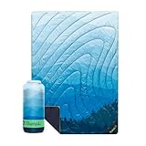 Rumpl Original Puffy Blanket - Warm, Water-Resistant Camping Blanket with 100% Recycled Synthetic Insulation, 52"x75", Original Puffy V2, Blue Ridge Fade