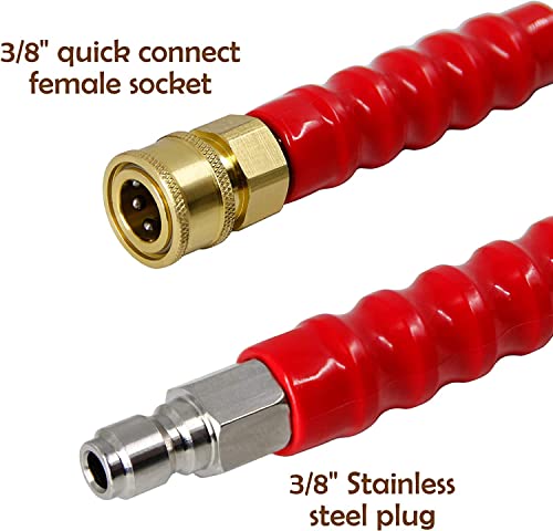 Twinkle Star 25FT Pressure Washer Hose with 3/8 Inch Quick Connect, High Tensile Wire Braided Power Washer Hose, 4000 PSI by Twinkle Star - Image 2