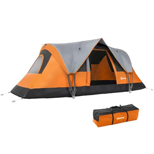 Outsunny 5-6 Person Outdoor Camping Tent, Family Tent with Lighting Hook, Carrying Bag for Camping, Hiking and Travelling, image 2