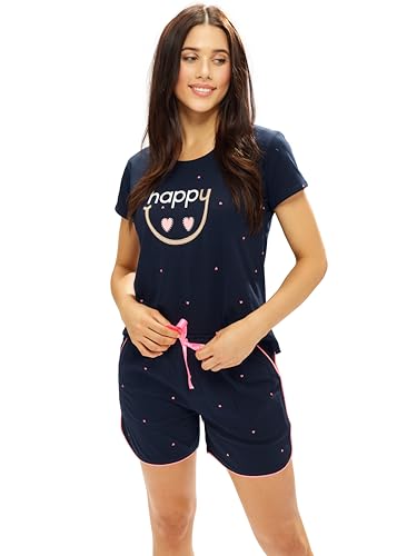Image of LOTIK Women's Cotton Little Heart Smile Printed Top & Shorts Set