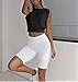ARRIVE GUIDE Women's Cute Loose Fit Crop Top for Yoga, Gym, Casual Summer Tank, Cinched Waist, Cap Sleeve, Black XL
