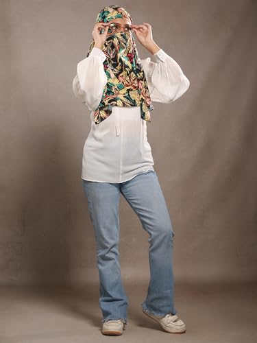 Image of Multipurpose Mask Cum Scarf for Women Cotton I Face Cover for Women I Sun Protection and Summer Wear Scarf
