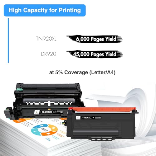 Image of TN920XL TN920 Toner DR920 Drum Unit TN 920XL DR 920 DR-920 Drum Unit 3 Pack | Compatible for Brother HL-L6210DW MFC-L5915DW MFC-L5710DW HL-L5210DW HL-L5210DN HL-L6210DWT HL-L6310DW Printer High Yield
