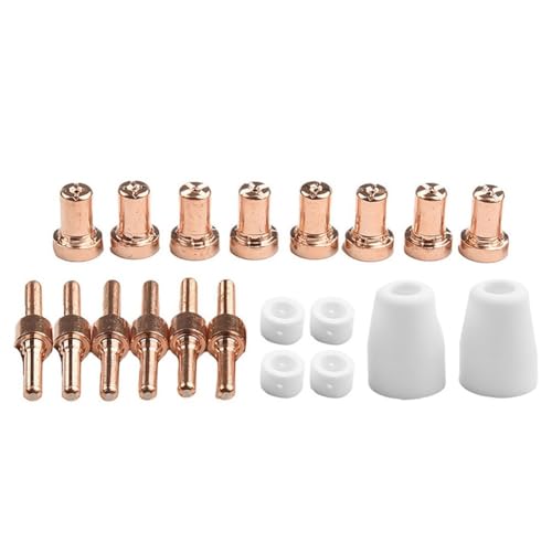 SPORTARC Kit de boquilla de corte de plasma y electrodo, para cortadores de plasma CUT-40 CUT-50 CUT-55, consumibles de 20 piezas con boquillas, electrodos, copas de protección, deflectores de
