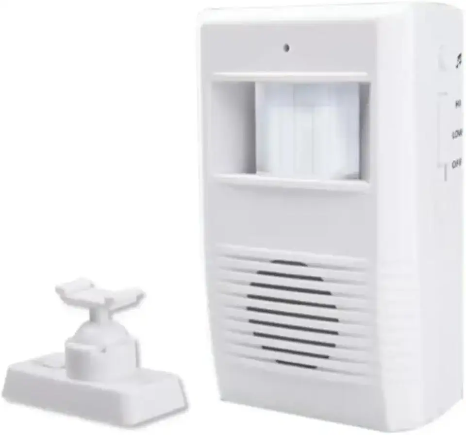 Sensor de Presença com Anunciador Sonoro Ding Dong Detector de Movimento para Áreas Internas Instalação Simples Design Compacto