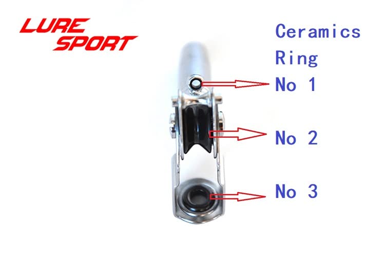 LureSport Swivel Roller Top Guide Heavy Duty Boat Rod Guide with Ceramics Reel Rod Building Component Repair DIY Accessory (Black Tube ID4.6mm)