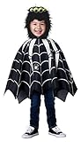 California Costumes Glow In The Dark Spider Poncho Toddler Halloween Costume, Black