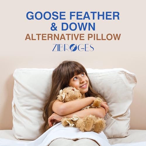 Zibroges Goose Feather Pillow Queen Size Pack Of 2 - Down Hotel Bed Pillows For Sleeping thumb #7