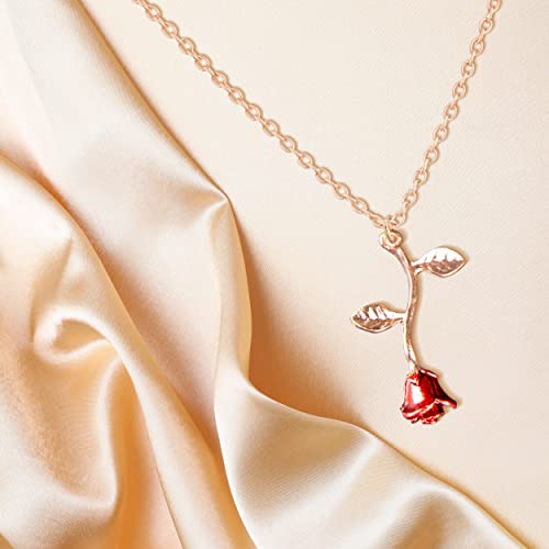 Arget FLOWERNECKLACE Gold Rose Pendant Necklace thumb #6