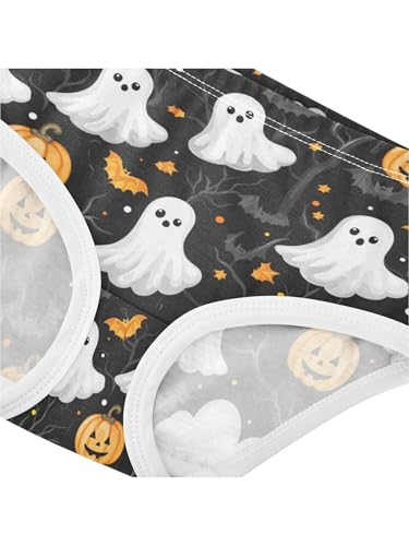 ZZKKO Ghosts Pumpkins Cartoon Girls Underwear Toddler Panties for Girls Comfort Brief Size 2T4