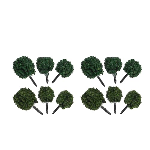 Arbustos miniatura de plástico verde intenso para decoración DIY de paisajes