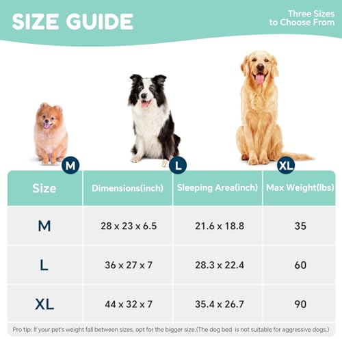 Dog Bed for Small Medium Dogs - Washable Canvas Puppy Beds, Breathable & Low-Step Entry Easy for Senior Dog, 28x23x6.5inches - Image 6