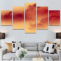 SIGNWIN 5 Panel Canvas Wall Art Modern Art Astronomy & Space Cosmic Decorative Elements Dramatic Multicolor Photography for Home Decorations Ready to Hang - 60