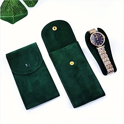 Watch Pouch, Watch Roll, Watch Travel Case for Men and Women Portable Velvet Watch Pouch Watch Storage Bag and Organizer Protective Watch Box Pouch with ,for watches and jewelry (2 Pieces)