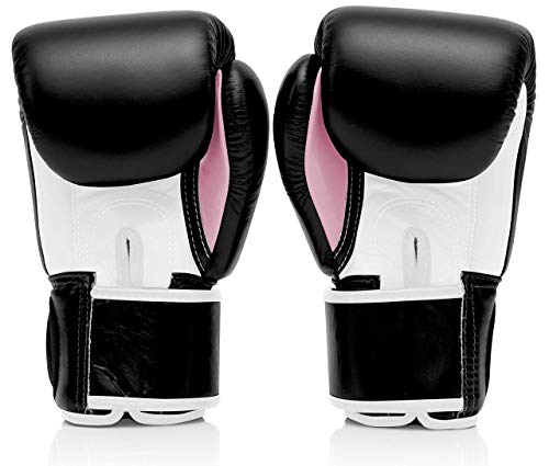 Image of Fairtex Muay Thai-Style Sparring Glove (14 oz, Black /White /Pink)