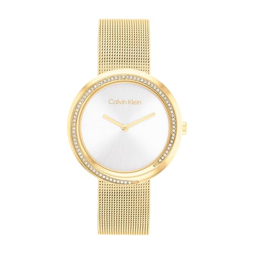 Calvin Klein Montre Analogique à Quartz pour Femme Collection Twist avec Bracelet Milanais en Acier Inoxydable de Couleur Dorée - 25200150 Calvin Klein Montre Analogique à Quartz pour Femme Collection Twist avec Bracelet Milanais en Acier Inoxydable de Couleur Dorée - 25200150