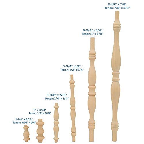 Image of Wooden Baluster Spindles 1-1 /2 inch, Pack of 25 Wood Spindles for Crafts, Woodworking, and Furniture, by Woodpeckers