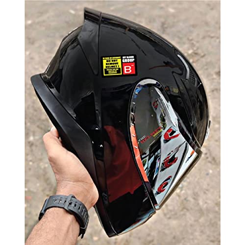 Image of Safety Caution Sign Quotes and Blood Group Helmet Stickers for Bike Riders Vinyl Sticker 3 x 1.8 inch (B-)-Self-Adhesive
