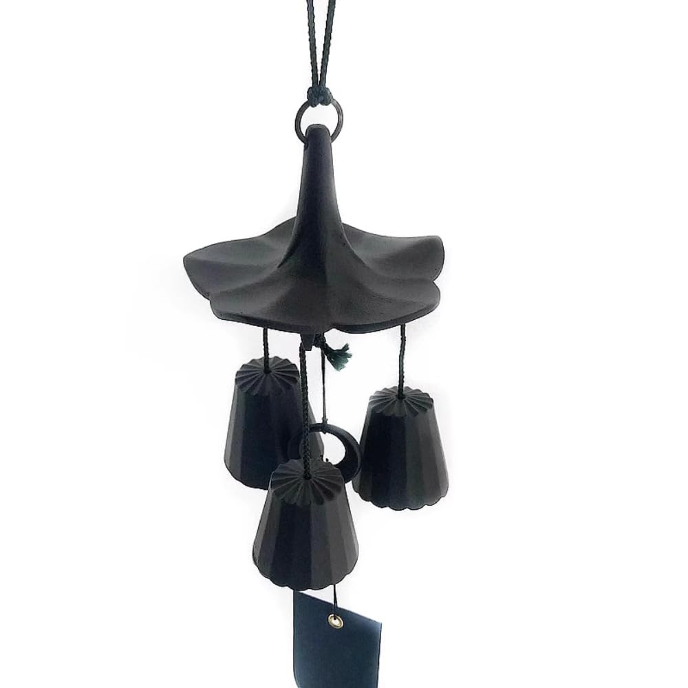 YUEKOPOU Wind Chime Outdoor Courtyard Outdoor Balcony Decoration Hanging Decorations Black 12x10cm