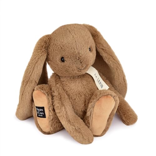 HISTOIRE D'OURS - Peluche Lapin - Collection LE LAPIN - Couleur Noisette - Compagnon Douceur et Câlins Infinis - 32 cm - Idée Cadeau Inoubliable Pour Petits et Grands...