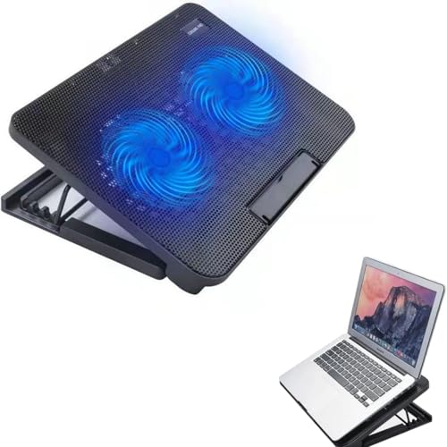 Laptop Cooling Pad Gaming Laptop Cooler Portable Adjustable Laptop Cooler with 2 Quiet High Speed Fans for Notebooks Gaming Laptops