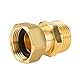YEAUPE PRO Messing Verschraubung beide Seiten gleich G3/4x G3/4 (male Ø 25,7mm x female Ø 24mm), Messing Beweglich Verschraubung Durchgang mit dichtungsringe und PTFE Dichtband 1 Stück