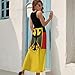 KAOEOSI German Eagle Flag Women's Ankle Length Dress Summer Maxi Long Dresses Sleeveless V Neck Sundress L