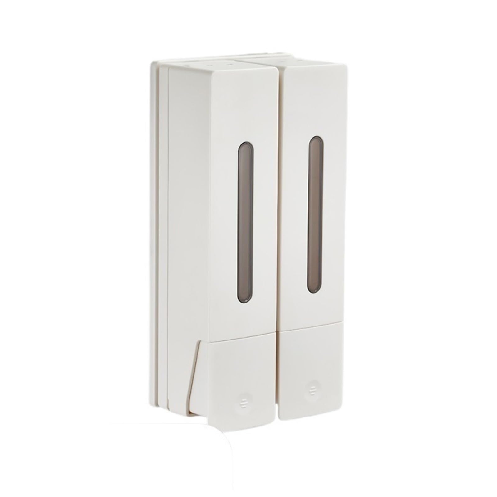 distributore di sapone Dispenser di sapone in plastica da parete con pompa a doppia testa for case, hotel e bagni(Bianco)