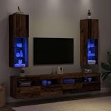 Couleur : vieux bois Cervaline Meubles TV avec lumières LED 2 pcs Vieux Bois 30,5x30x102 cm,Meubles,Meubles TV,28.33 kg-857677