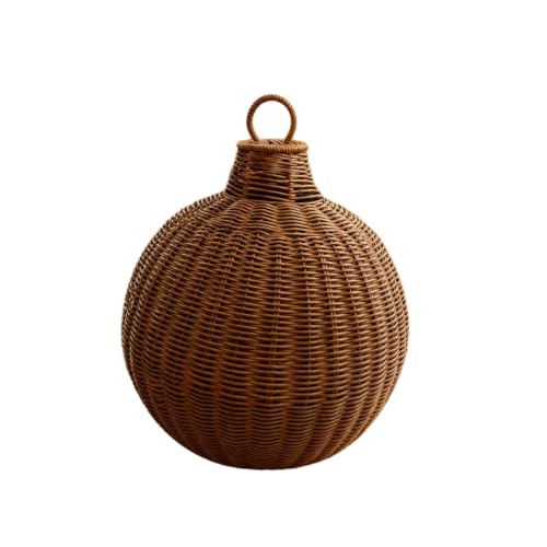 Large Faux Rattan Christmas Bells 9.84'', Rustic Farmhouse Woven Balls - image 3