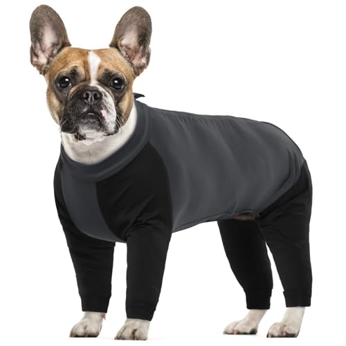 Dog Onesie Four Jambes, Pyjamas Chien Vêtements Quatre Pieds Chien Chauds Sweats Chiot Manteau Chiens Vetement pour Chien(Gris, XS)