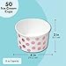 Juvale Disposable Paper Ice Cream Cups - 8 oz, 50 Pack, Rose Gold Polka Dot - Dessert & Snack Cups - Polka Dot Paper Bowls