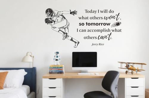 American Football Player Wall Stickers,Today I Will do What Football Inspirational Quotes Vinyl...