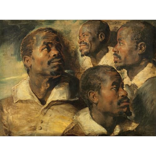 Riproduzione Fine Art su tela arrotolata - Rubens - Quattro studi di una testa di moro - 76x101 cm | Colori resistenti allo sbiadimento | Decorazione murale unica per interni moderni