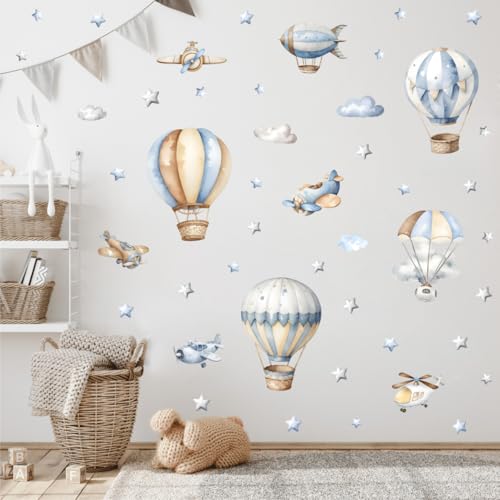Vinilos decorativos globo aerostático acuarela 2 hojas miniatura 3