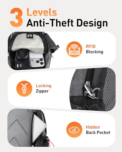 Bolso tipo sling para hombre y mujer, gris miniatura 2