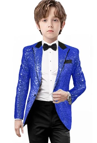 Chaqueta de lentejuelas para niños color dorado miniatura 5