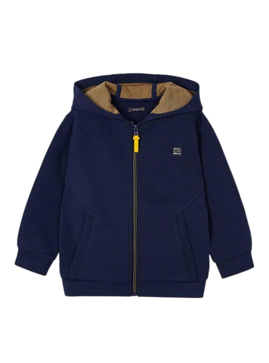 GENERICO Mayoral Giubbino Bambino con Cappuccio e Zip – Felpa Giacca Cotone Autunnale, Blu o Bordeaux, 3-9 Anni