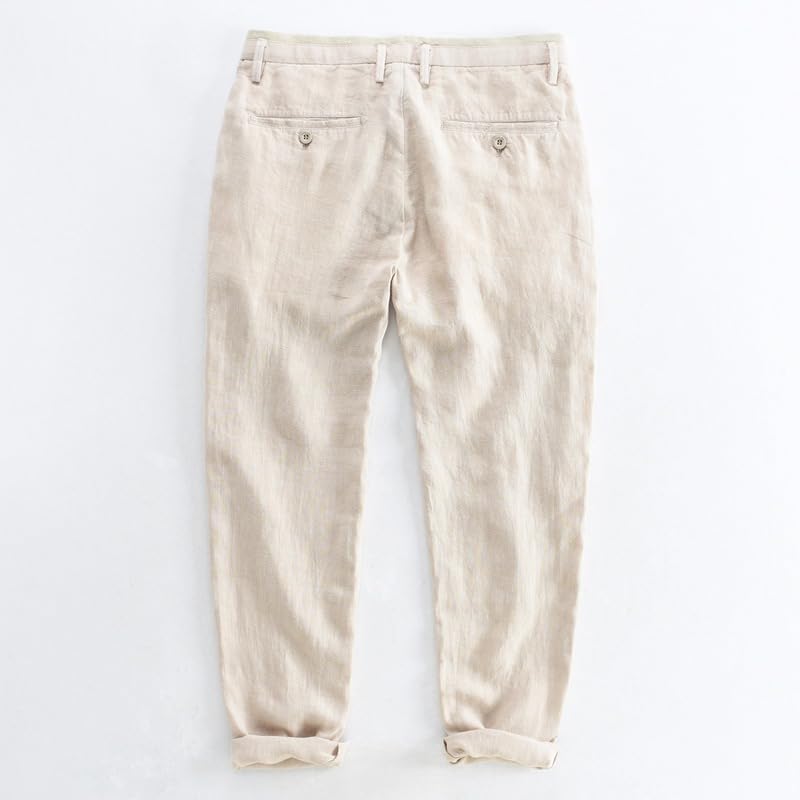 Ceehuteey Mens Linen Pants Casual Summer Beach Trousers Lightweight Pants Cotton Long2
