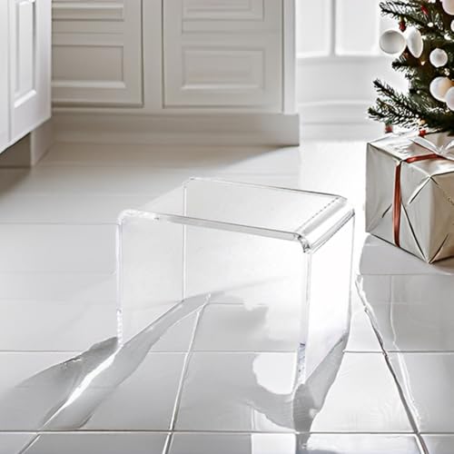 GETCK Acrylic Kids Step Stool 13 W - Water-Resistant Bathroom Stool 200 lbs Capacity No Assembly Required