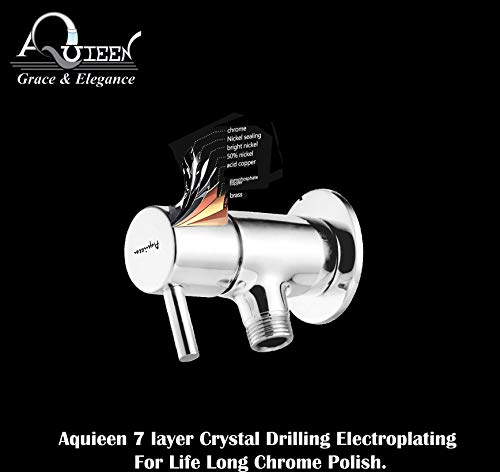 Image of Aquieen Full Brass Heavy Angle Stop Valve with Wall Flange Fluid (4)