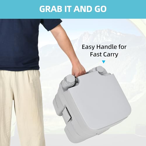 YITAMOTOR Portable Camping Toilet, RV Travel composting toilet with 20L Detachable Waste Tank, Double Water Spouts, Portable Toilet for Camping, Hiking - Image 6