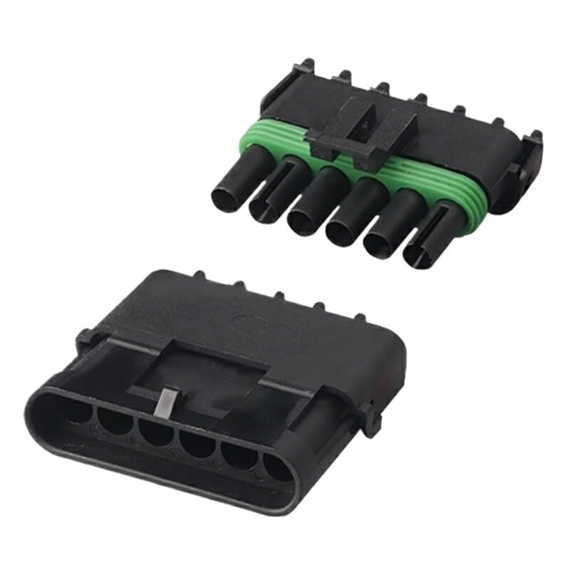 VSVAKHXC 5 Sets Weather Pack 6 pin Way Male Female Automotive Electrical Connectors 12015799 12010975(Male and Female)